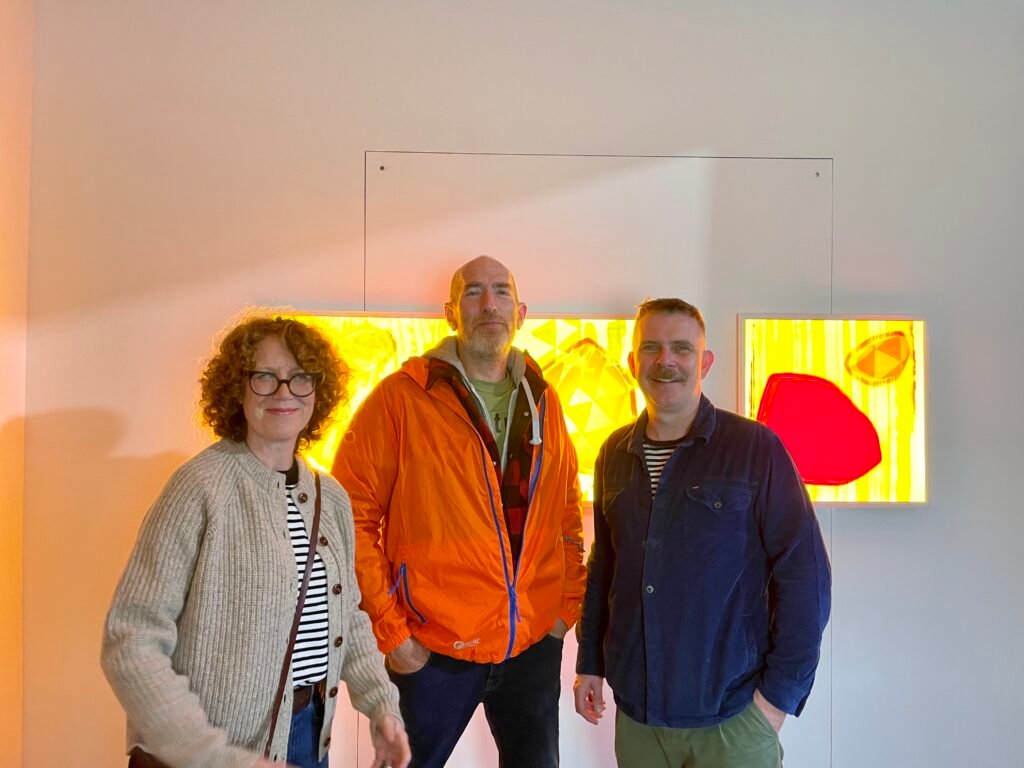 Abstract painted and vacuum formed light panels in collaboration with Dual Works